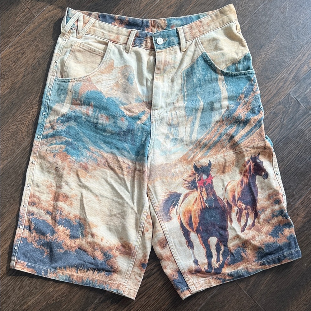 Zara Horse Print Jorts